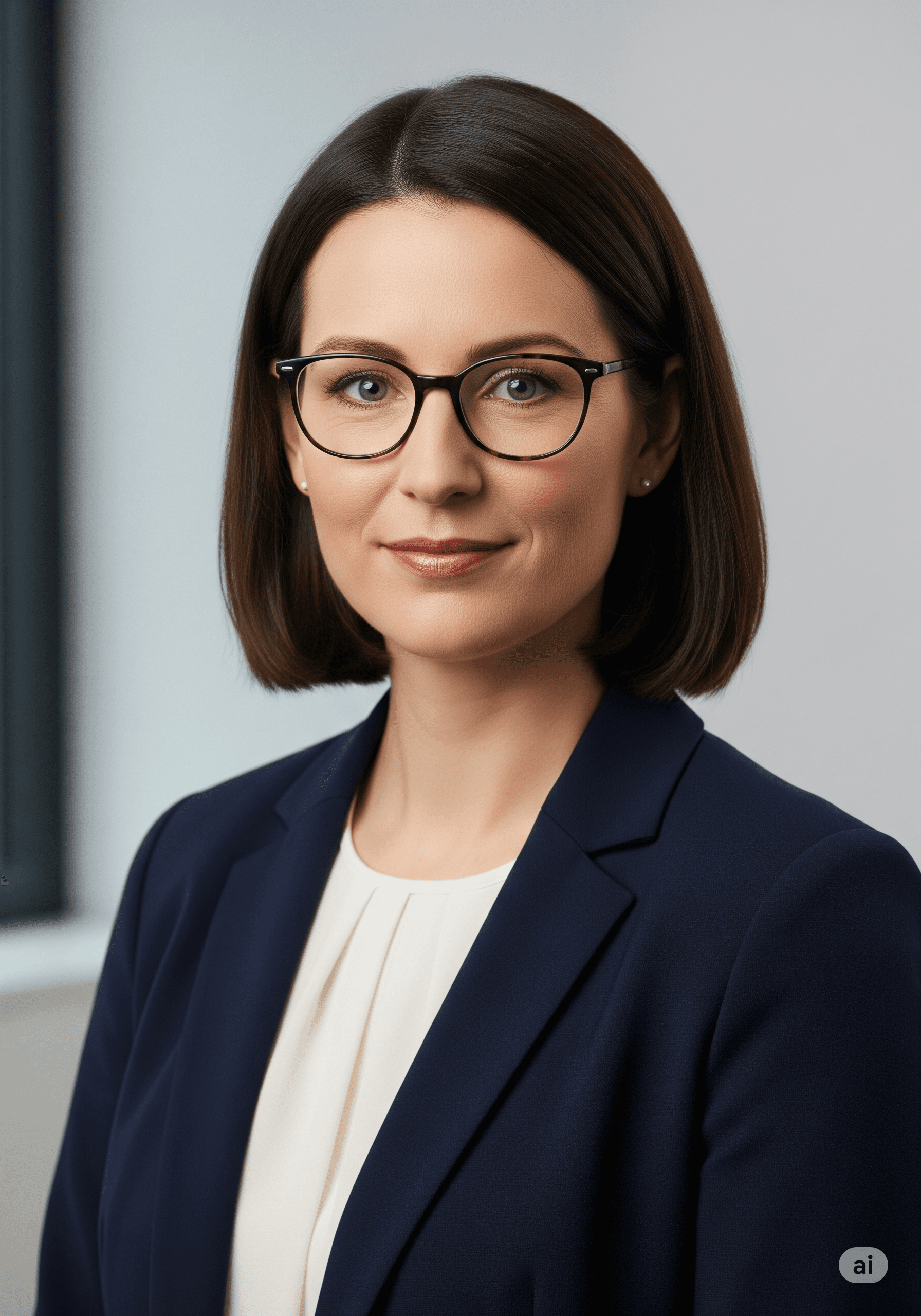 An example of a professional AI headshot for a UK Consultant.