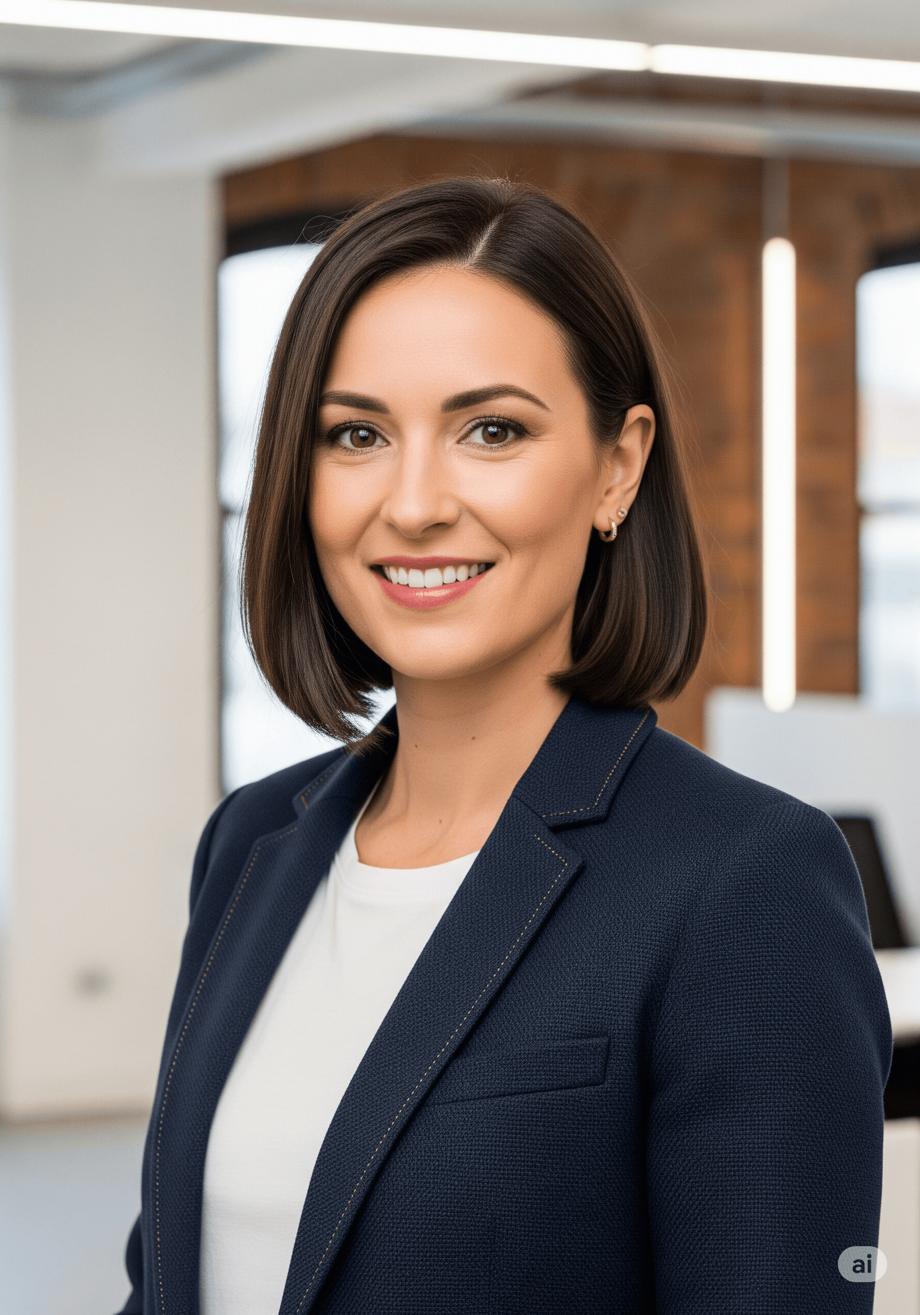 An example of a professional AI headshot for a UK-based Founder.