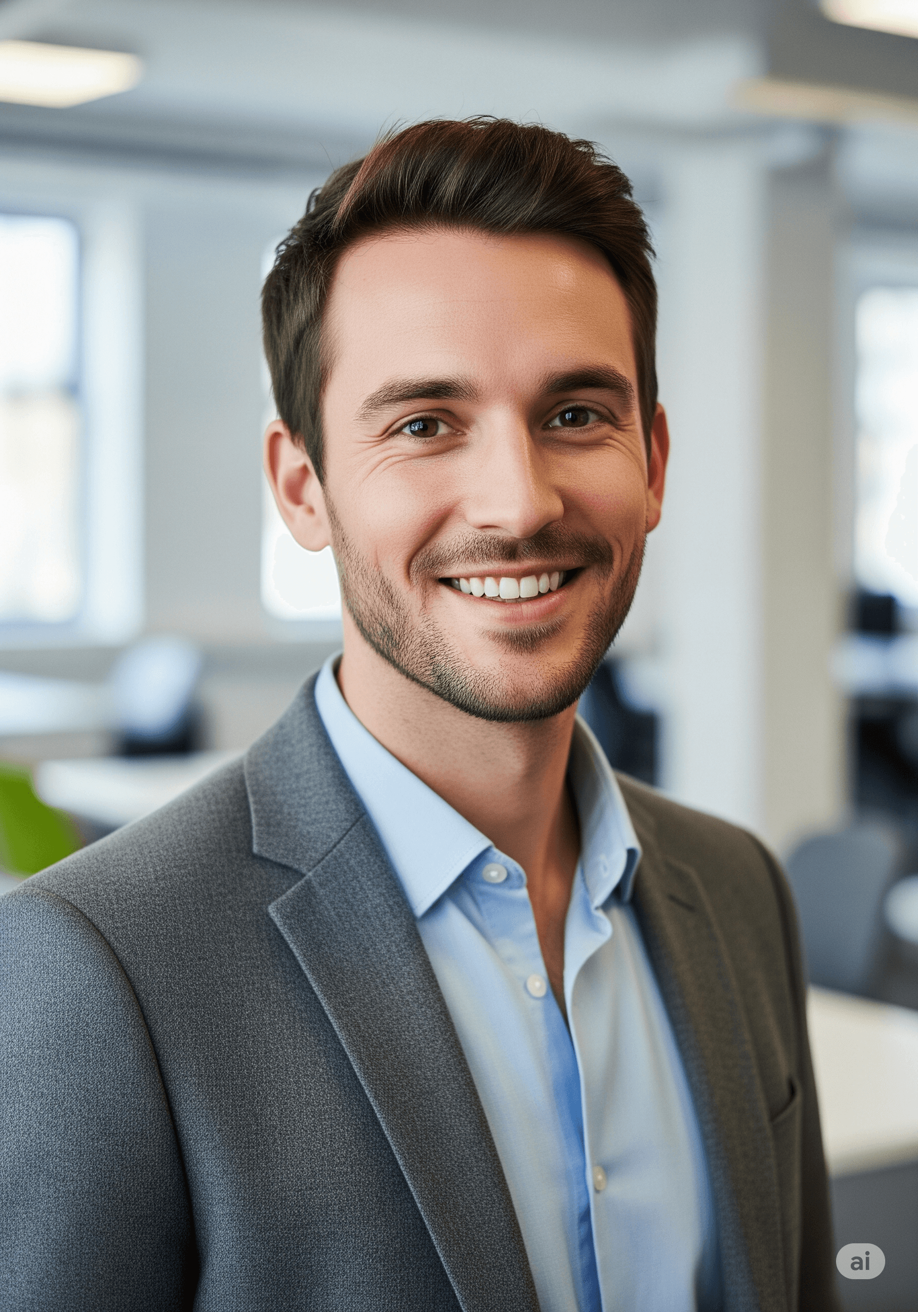 An AI headshot example for a cohesive and professional UK team page.