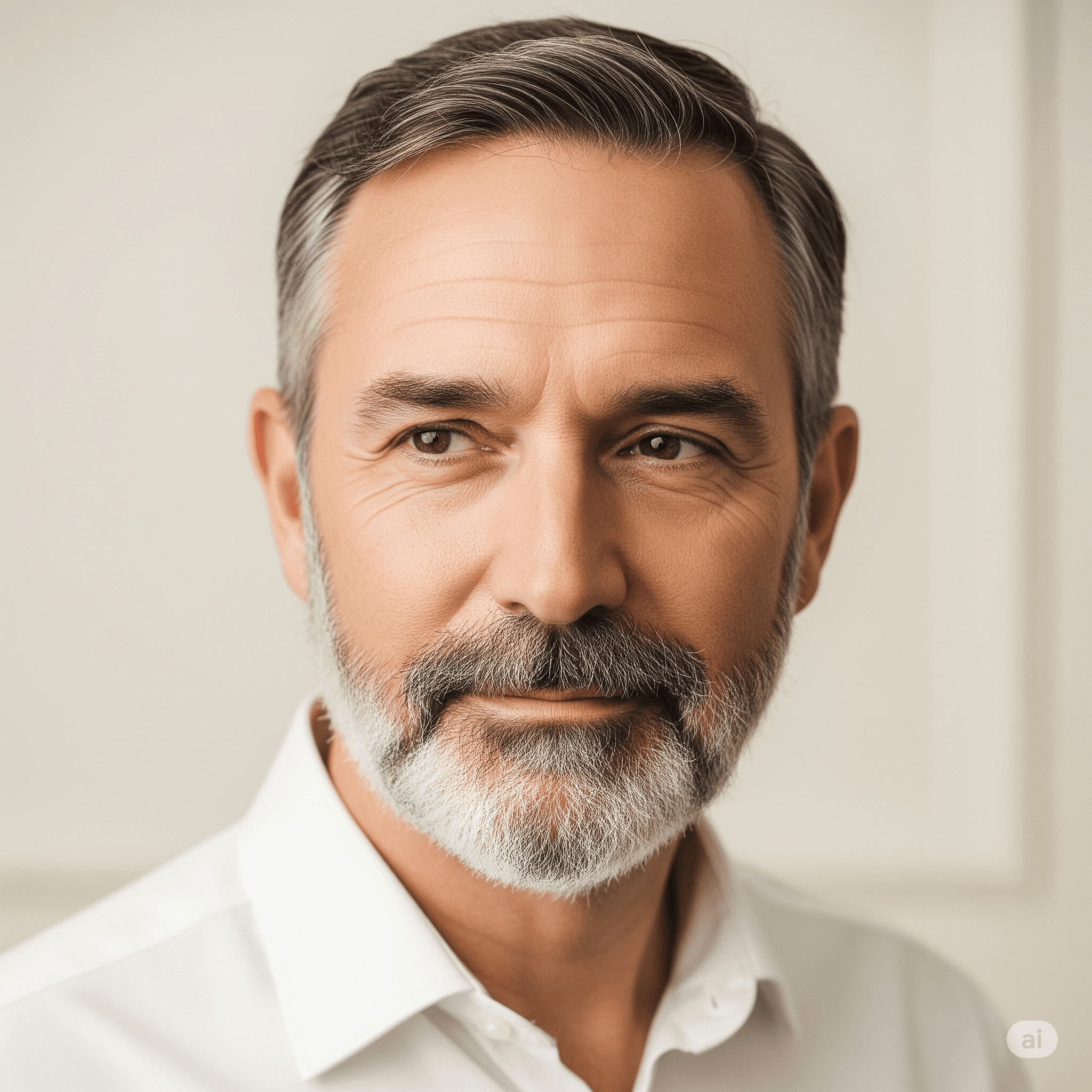 An example of a compelling, professional AI headshot for a UK actor.