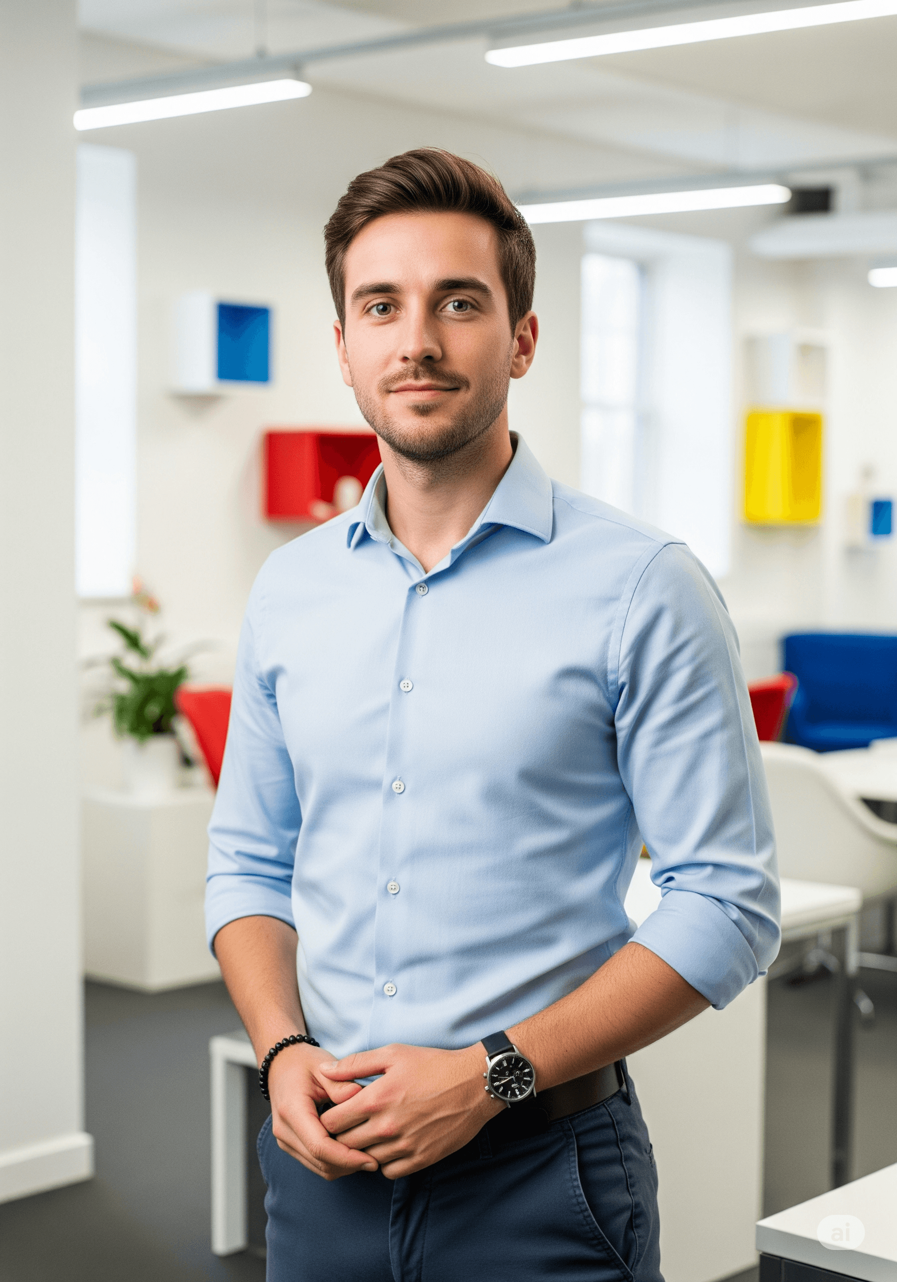 An example of a professional AI headshot for a UK Marketing Professional.