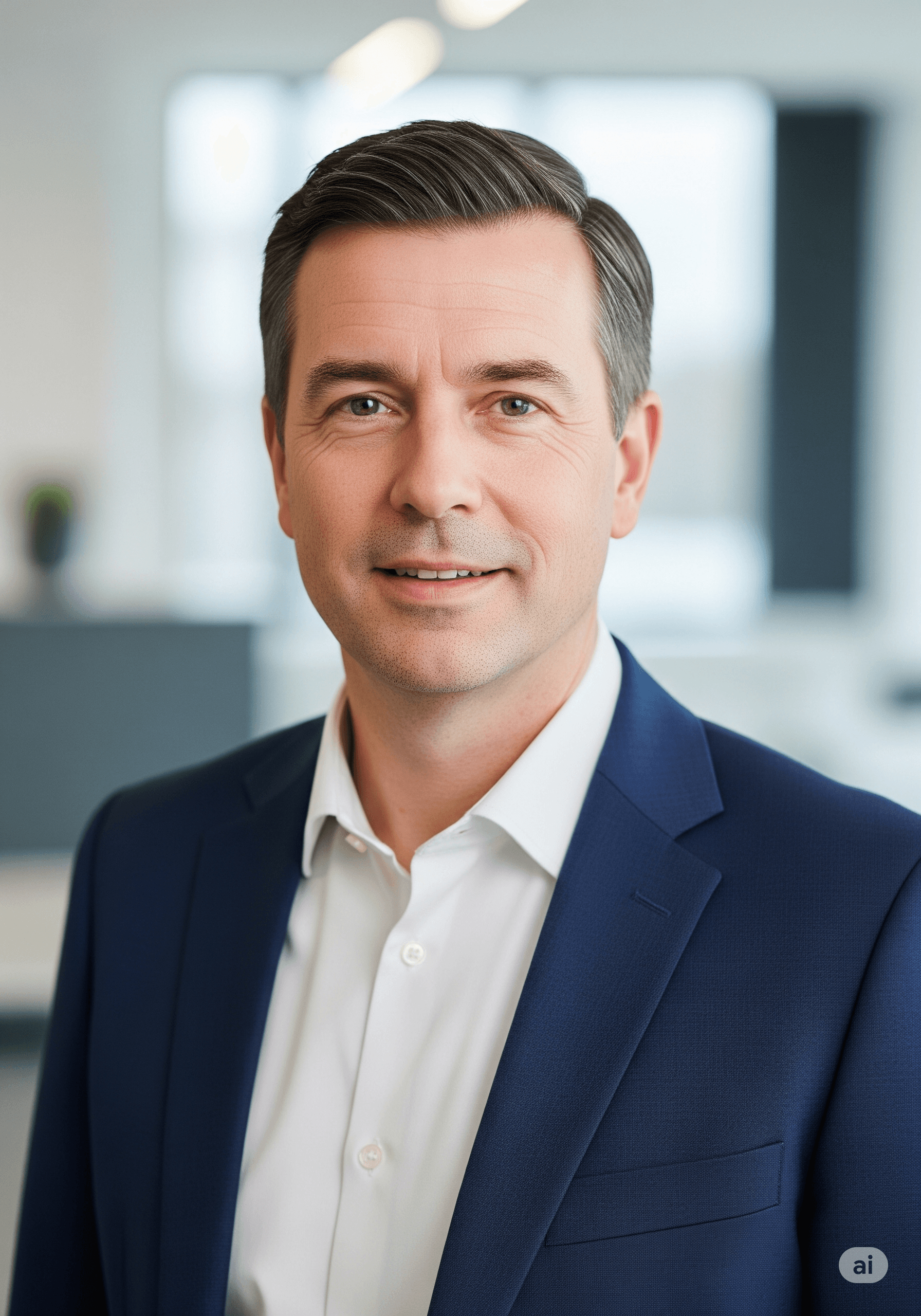 An example of a professional AI headshot for a UK Recruiter.