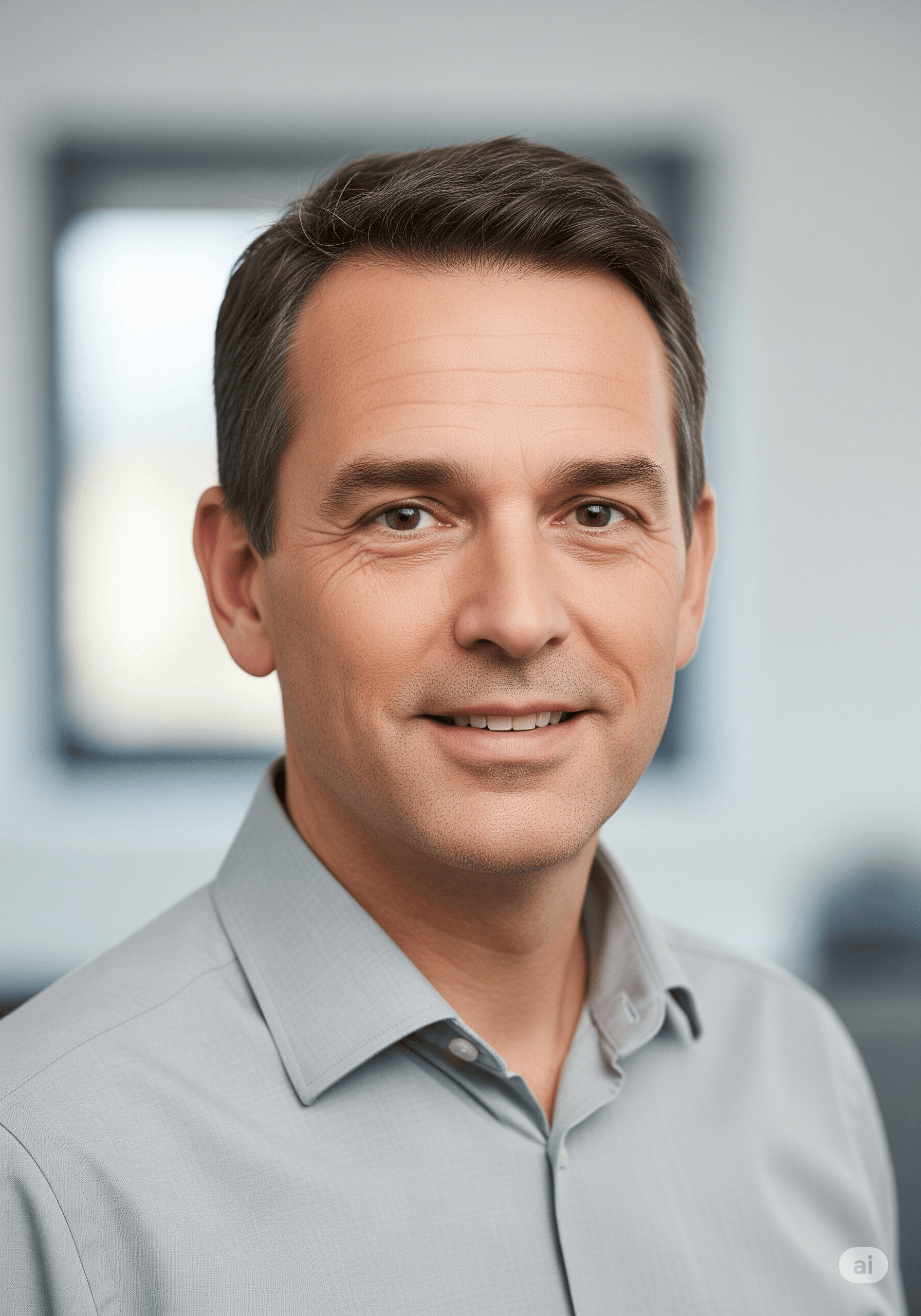 An example of a professional AI headshot for a UK Software Developer.